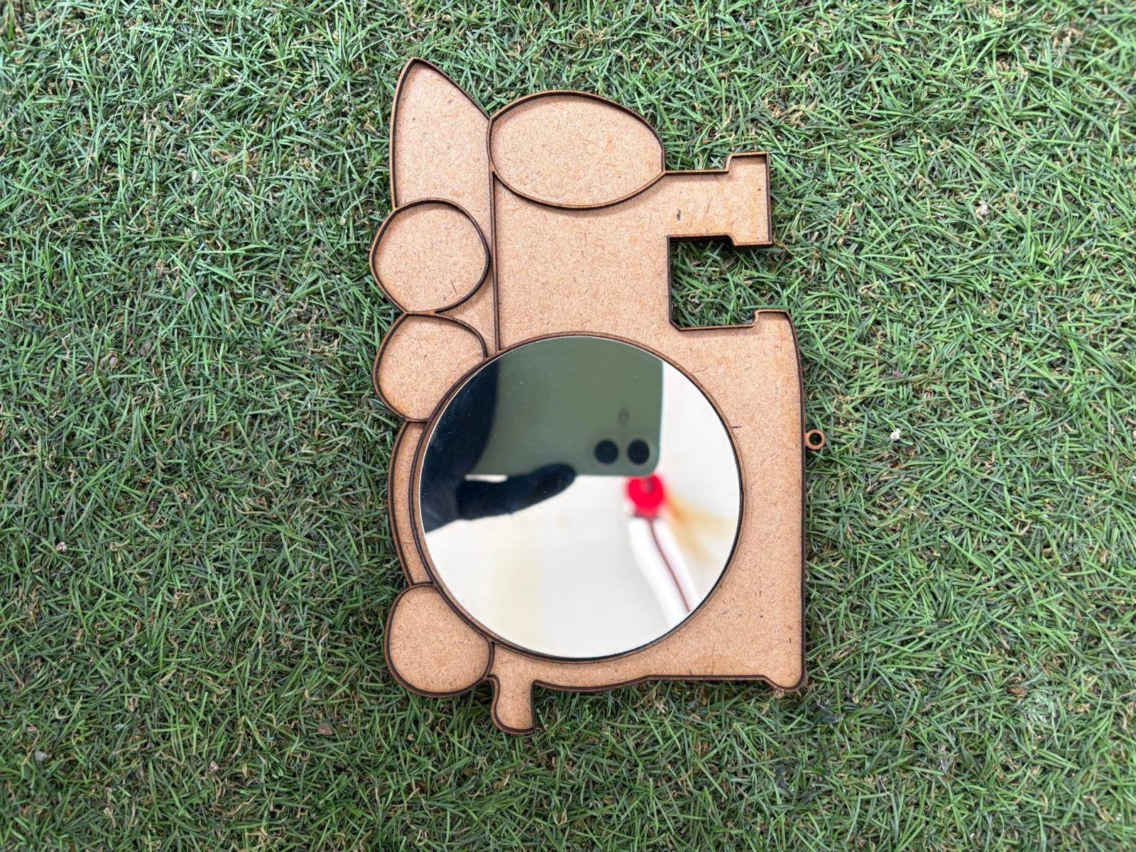 Çocuklar İçin Mozaik Baz Aynalı Tren Lokomotif Modeli Ahşap Boyama Aynalı Mozaik Baz Etkinliği