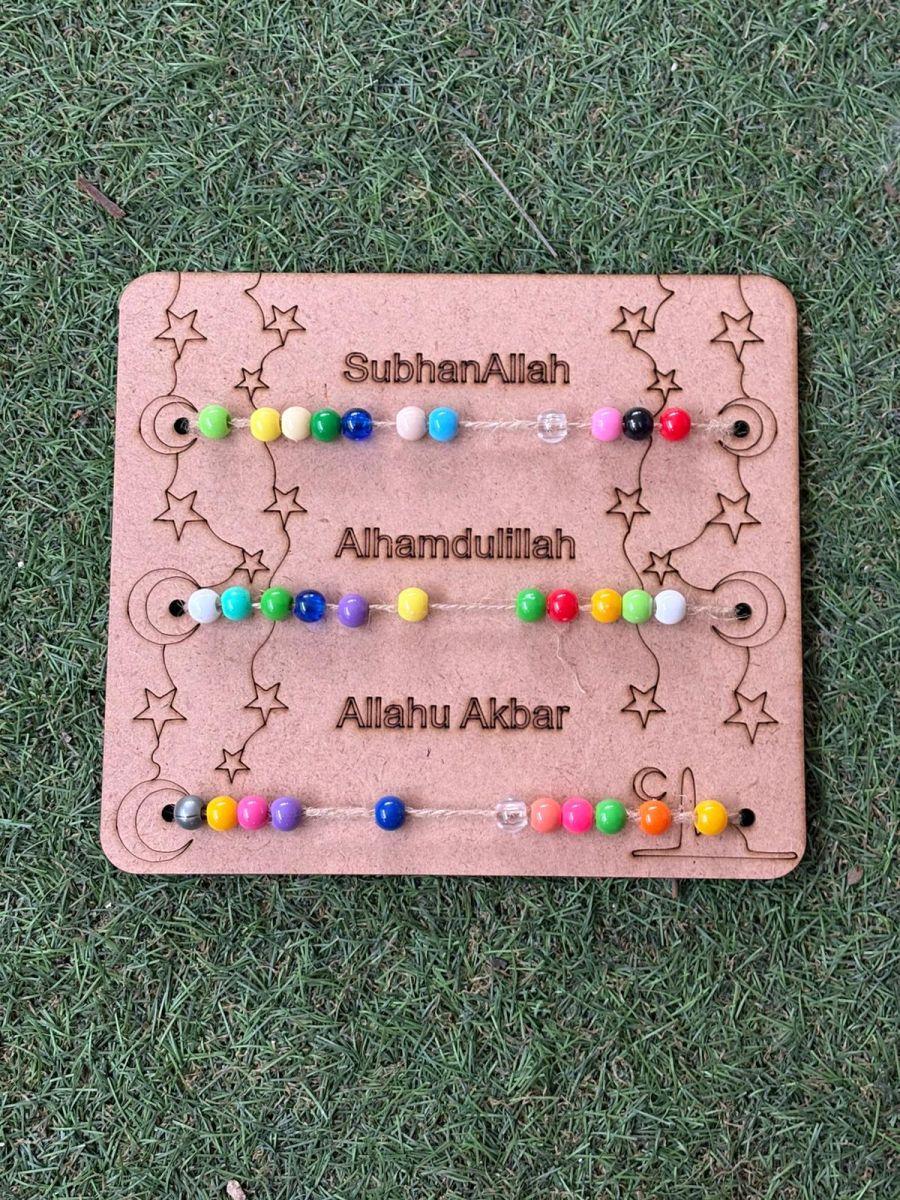 Çocuklar İçin Ahşap Boyama Dini Figürlü Tesbihat Zikir Saymalık Kuran Kursu Etkinliği