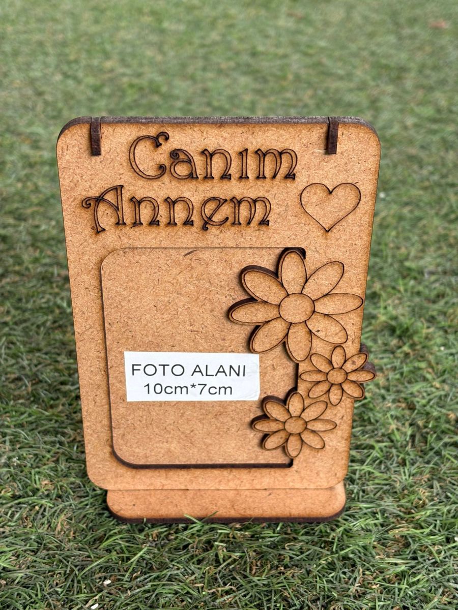 Çocuklar İçin Ahşap Papatya Desenli Canım Annem Yazılı Boyanabilir Çerçeve Anneler Günü Etkinlikleri