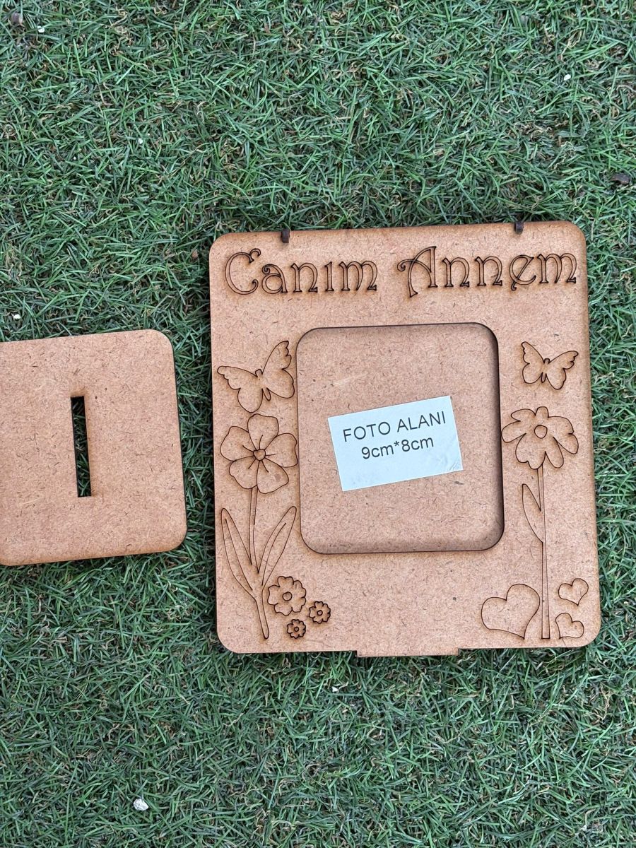 Çocuklar İçin Ahşap Dikdörtgen Canım Annem Yazılı Boyanabilir Çerçeve Anneler Günü Etkinlikleri