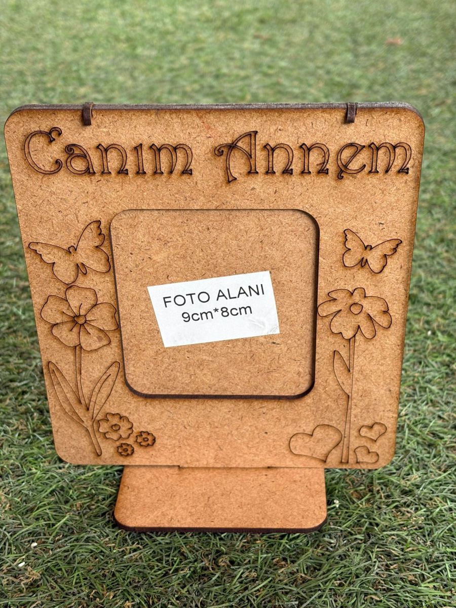 Çocuklar İçin Ahşap Dikdörtgen Canım Annem Yazılı Boyanabilir Çerçeve Anneler Günü Etkinlikleri