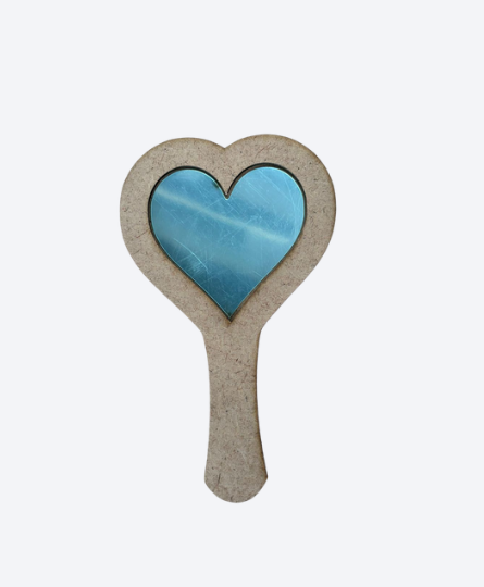 Çocuklar İçin Ahşap Boyama El Aynası Pleksi Ayna Ahşap Boyanabilir Ahşap El Aynası Anneler Günü Etkinlikleri