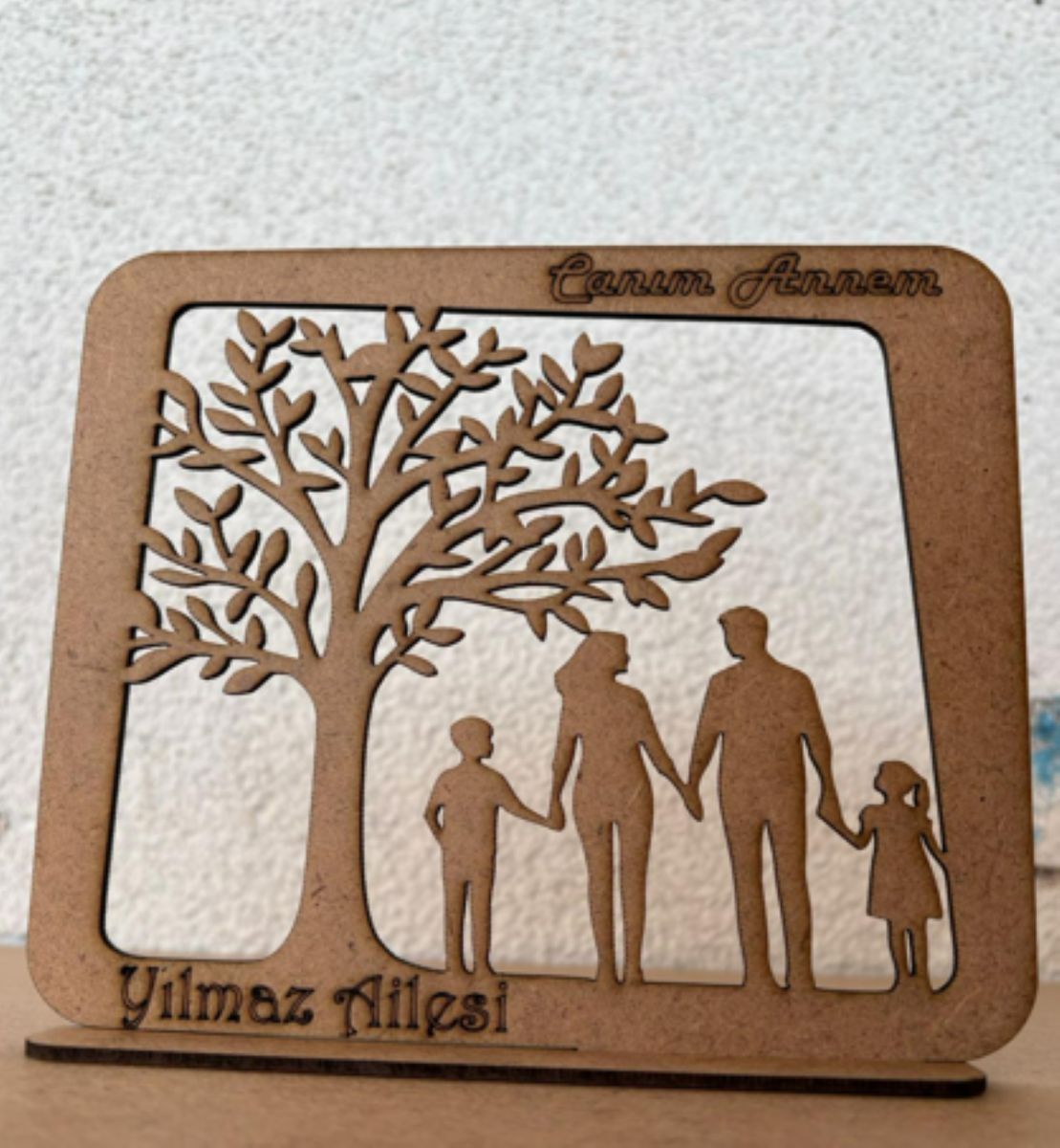 Çocuklar İçin Ahşap Boyama Canım Annem Aile Tablosu Anneler Günü Etkinlik Ahşap Boyanabilir